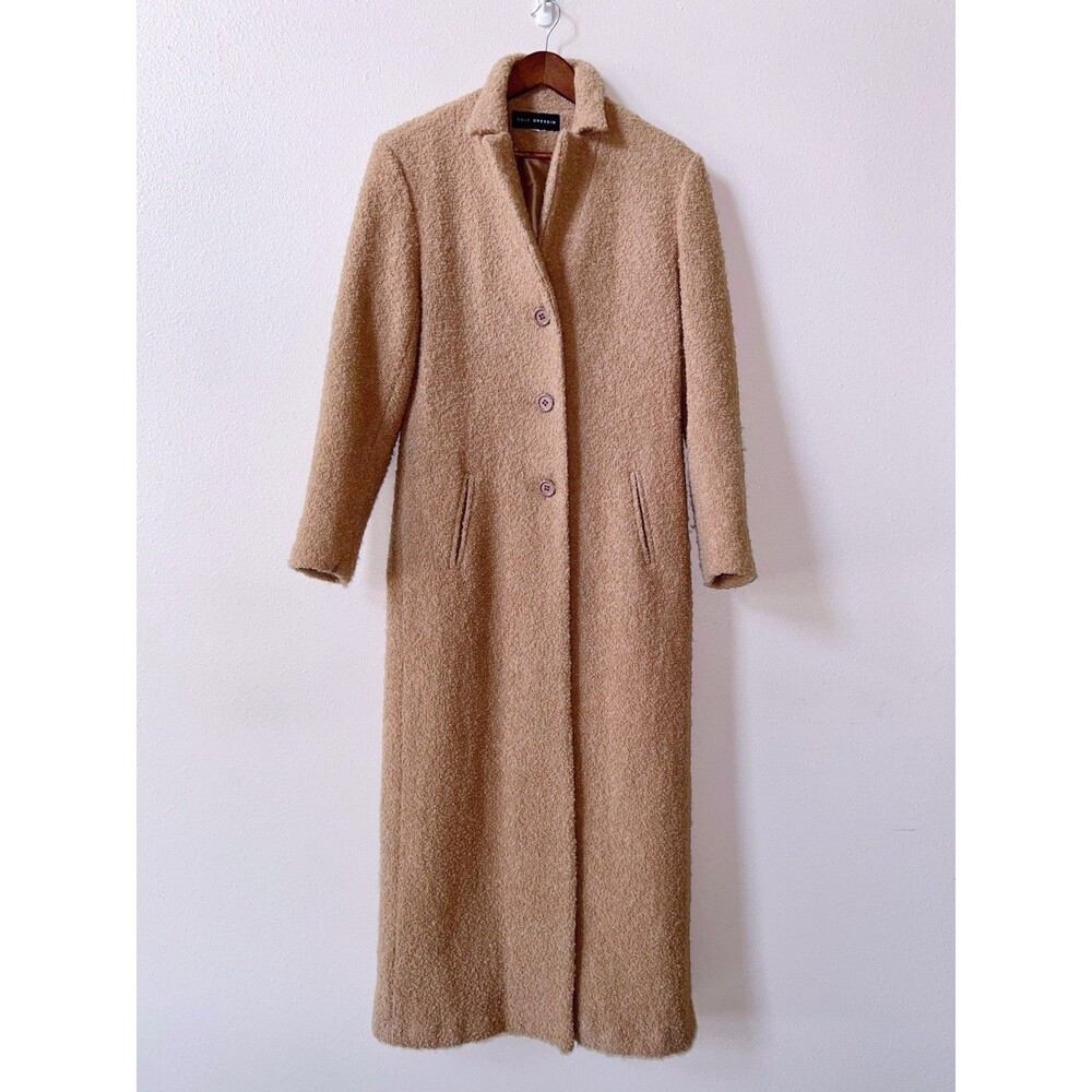 DALE DRESSIN Vintage Maxi Coat Small Curly Wool Boucle Long Duster USA - Picture 2 of 9